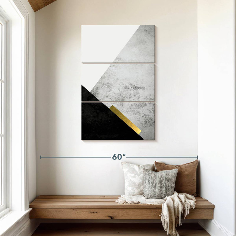 Avery Black Grey Gold Mountains II, 45" H x 28" W