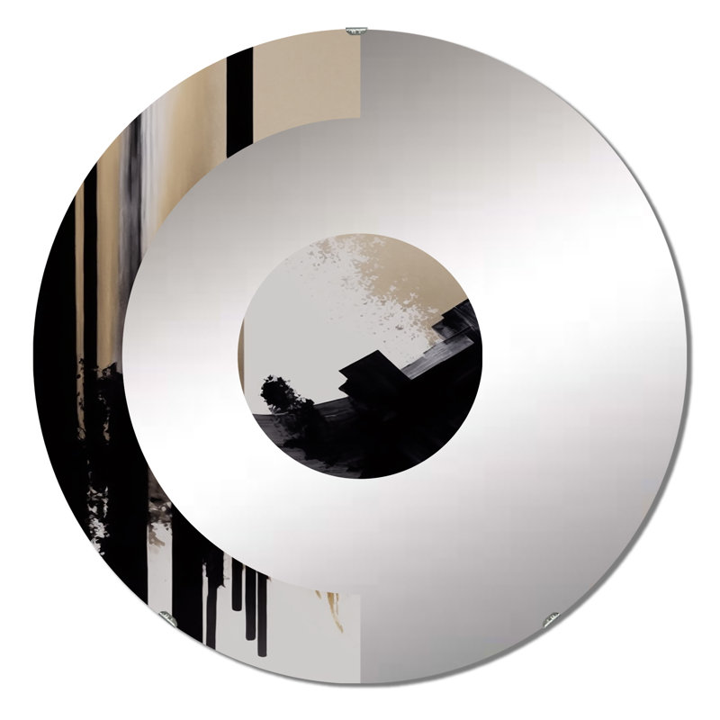 Larinda - Miroir mural demi-cercle, 31,4 po x 31,4 po