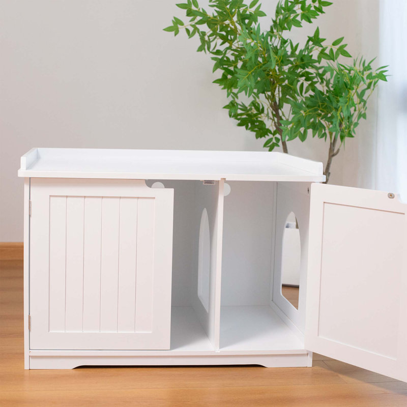 Coquille de litière Rihansh 30 po, armoire à litière cachée, table d'appoint pour chat