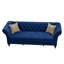 Canapé 3 places de style Chesterfield classique en polyester, avec dossier capitonné profond, accoudoirs arrondis, coussin amovible et pieds en bois massif, idéal pour le salon.-1159870886