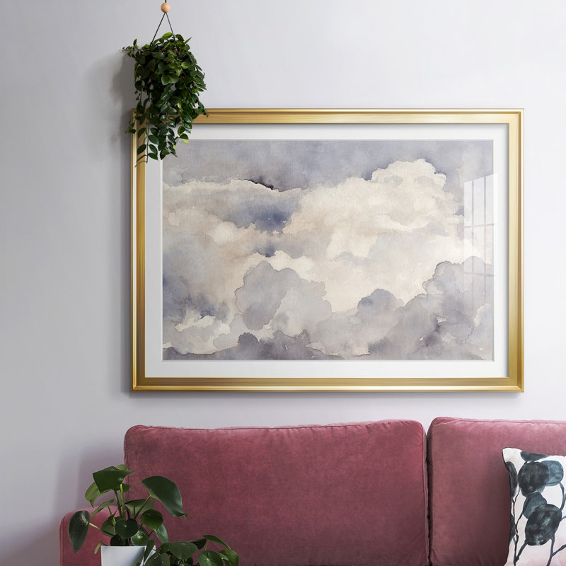 " Clouds In Neutral I ", Gold, 30" H x 44" W x 1.5" D