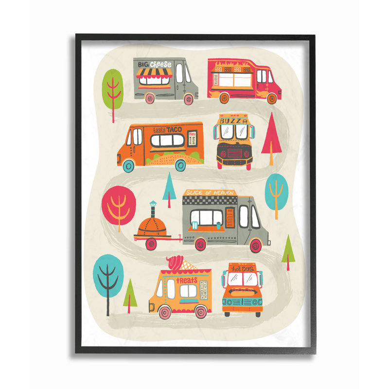 Décoration murale excentrique et arbres pour enfants mod Searles, Giclée encadrée noir minuit, H 20 po x l 16 po x P 1,5 po