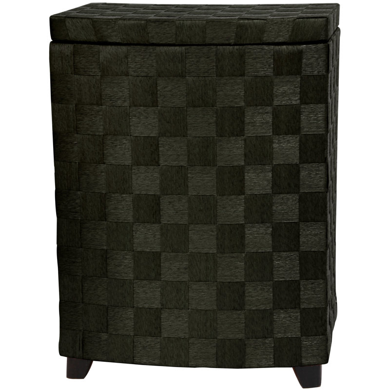 Wicker Laundry Hamper, Large (27.5"H x 19.75"W x 15"D), Black