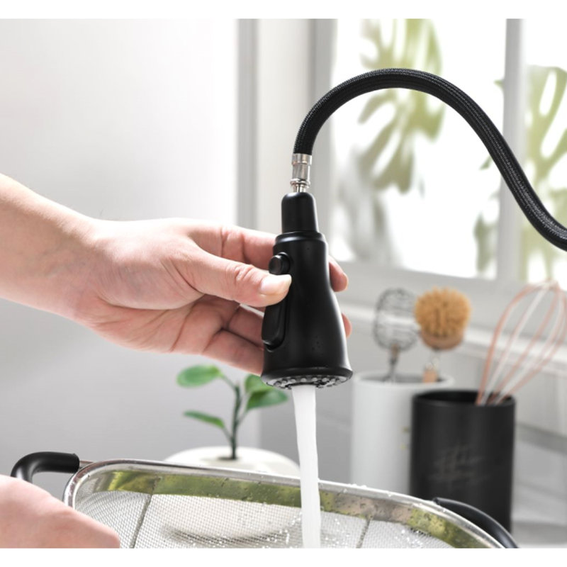 Touch Kitchen Faucet With Pull Down - Matte Black Design, Stainless Steel Constituted, 360 Rotating Spray For All-Around Sink Cleaning Protocol, Corrosion And Rust Feature, Easy Water Regulation