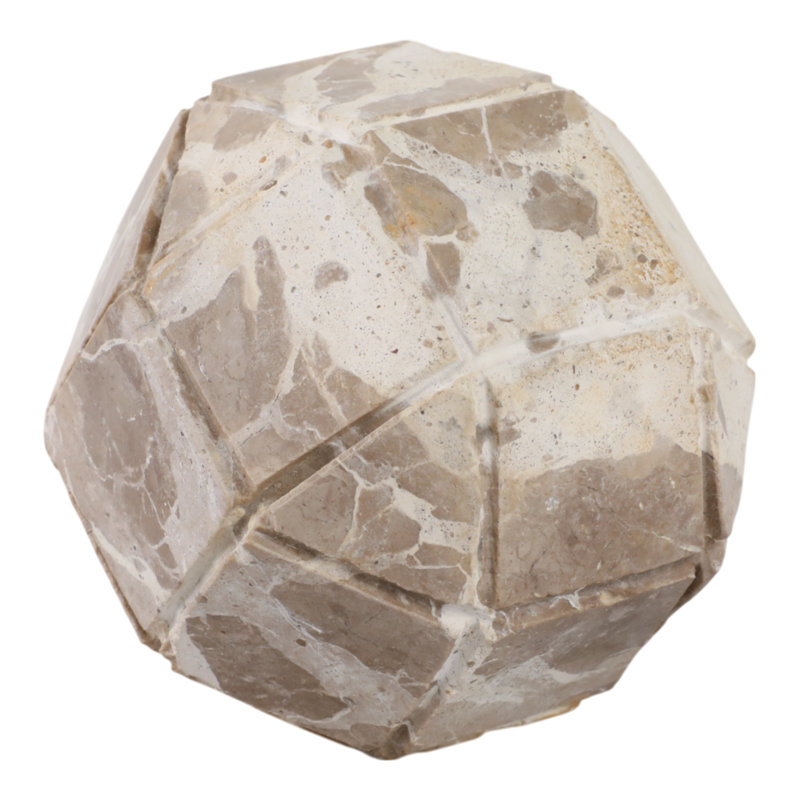  Grande sphère en marbre beige Pompano, H 4 po x l 4 po x P 4 po