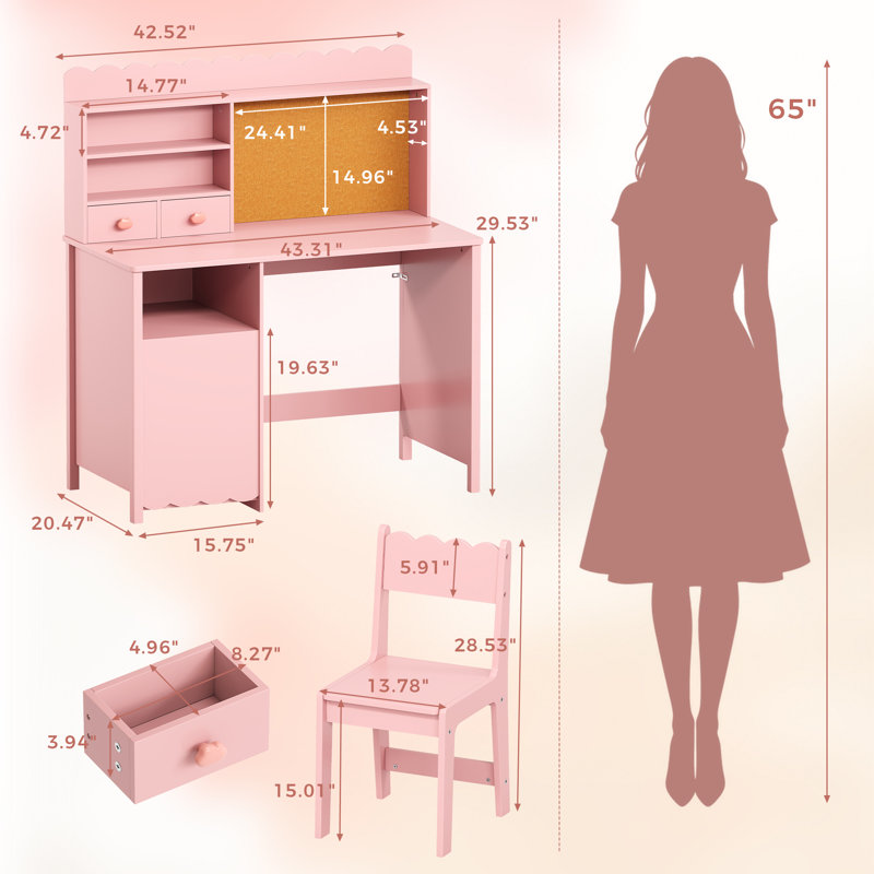 Bureau d'écriture, Rose