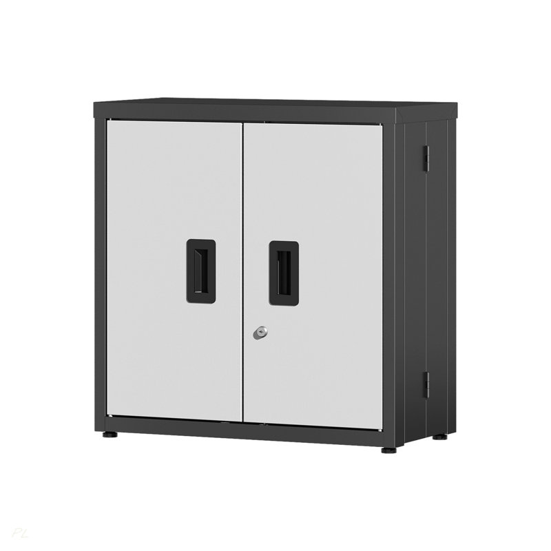 Armoire de rangement en métal avec 2 portes et serrure