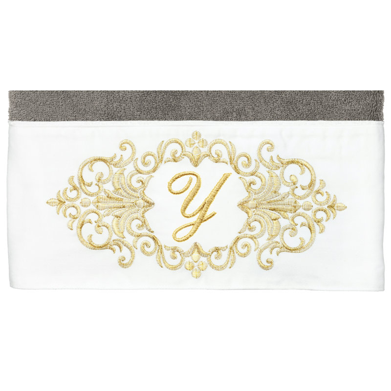 Winston Porter 100% Turkish Cotton MONICA 2PC Embellished Bath Towel Set, Y