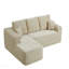 Canapé modulaire 104 po avec méridienne en forme de L, canapé modulaire moderne avec assise profonde, avec poches latérales, sièges rembourrés pour la chambre à coucher, pas d'assemblage requis, beige-2129745186