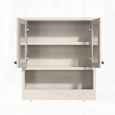 Armoire murale de salle de bain avec portes en acrylique, style campagnard, tablette réglable et porte-papier hygiénique pour un rangement efficace