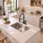  VIBRANTBATH Black Pull Down Kitchen Faucet, Modern Minimalist Single Handle 3-Function Sprayer Kitchen Sink Faucet with Deck Plate-856708972