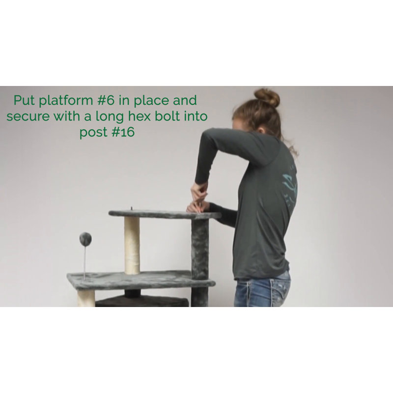 Gray Sisal Cat Tree with Multiple Platforms and Condo