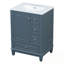 Meuble-lavabo de salle de bain avec lavabo, tiroirs et tablettes de rangement-740337798