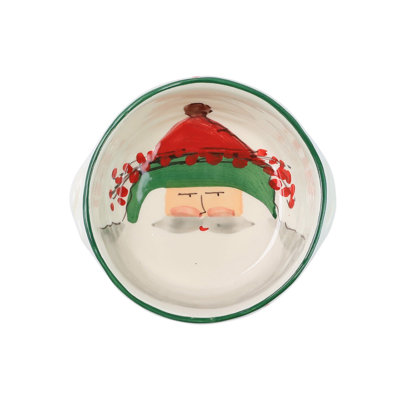 VIETRI Old St. Nick Round Earthenware Baker Bakeware