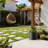 10in. Small Matte Black(Upgraded Interior) Concrete Tall Round Planter Pot Cylindrical Flower Planter with Drainage Hole-75778882-75778886