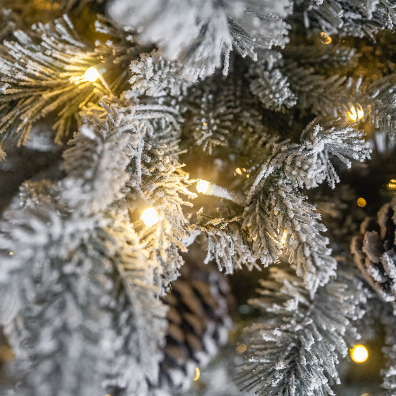 NEW FROSTED WINTERFOLD - Artificial Tree with Multicolour Lights , 6.5 ft