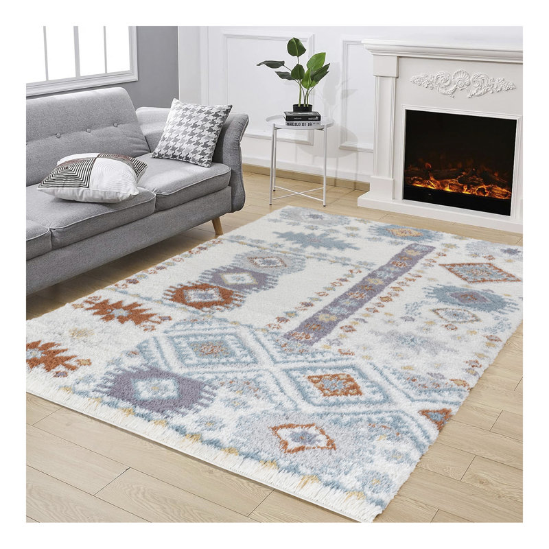 Loft Shag GC_CZY1007 Ivory 7 ft. 10 in. x 9 ft. 10 in. Shaggy Area Rug