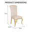 Cindy White Sintered Stone Dining Table - Luxury Gold Geometric Legs