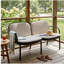 Causeuse d'extérieur en PP Luna, structure noire avec coussin beige Luna