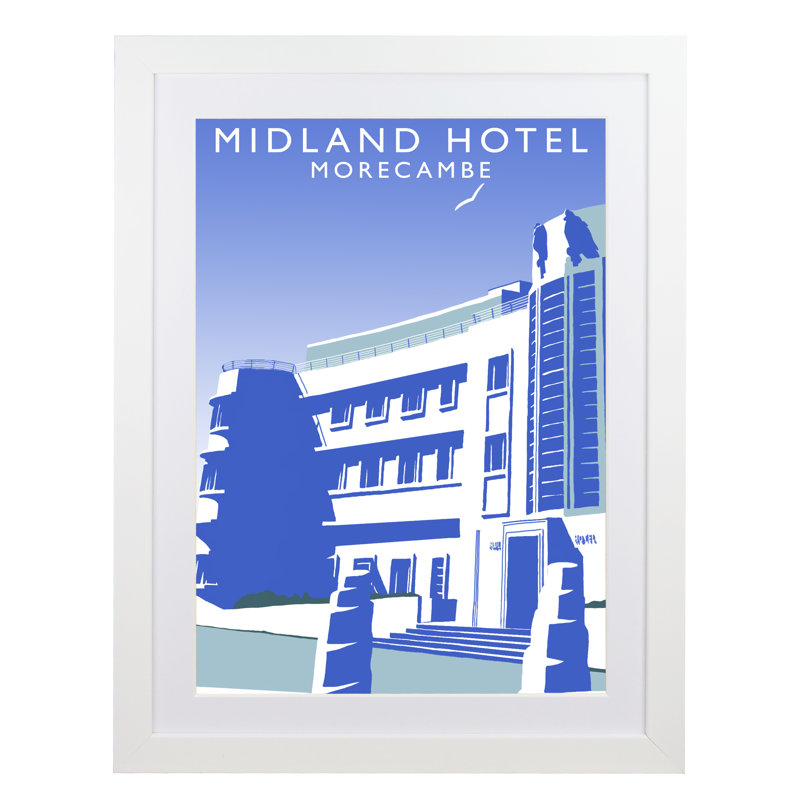 Midland Hotel by Richard O'Neil - Print, White Wood Frame, 43.5 cm H x 33.5 cm W x 2.2 cm D