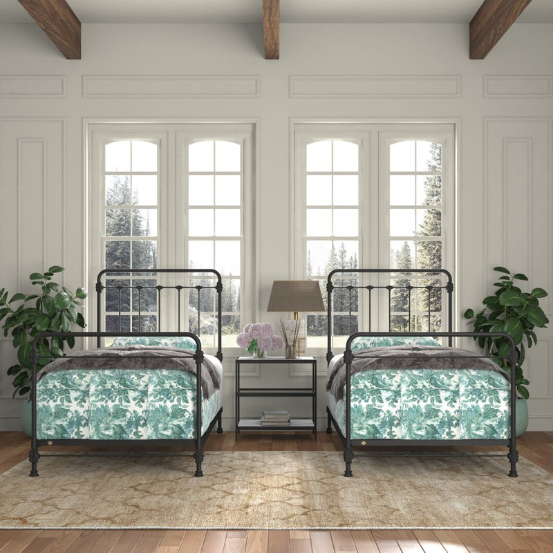 160 Picket Fence Bed | Open Foot Standard, Twin, Flat Black