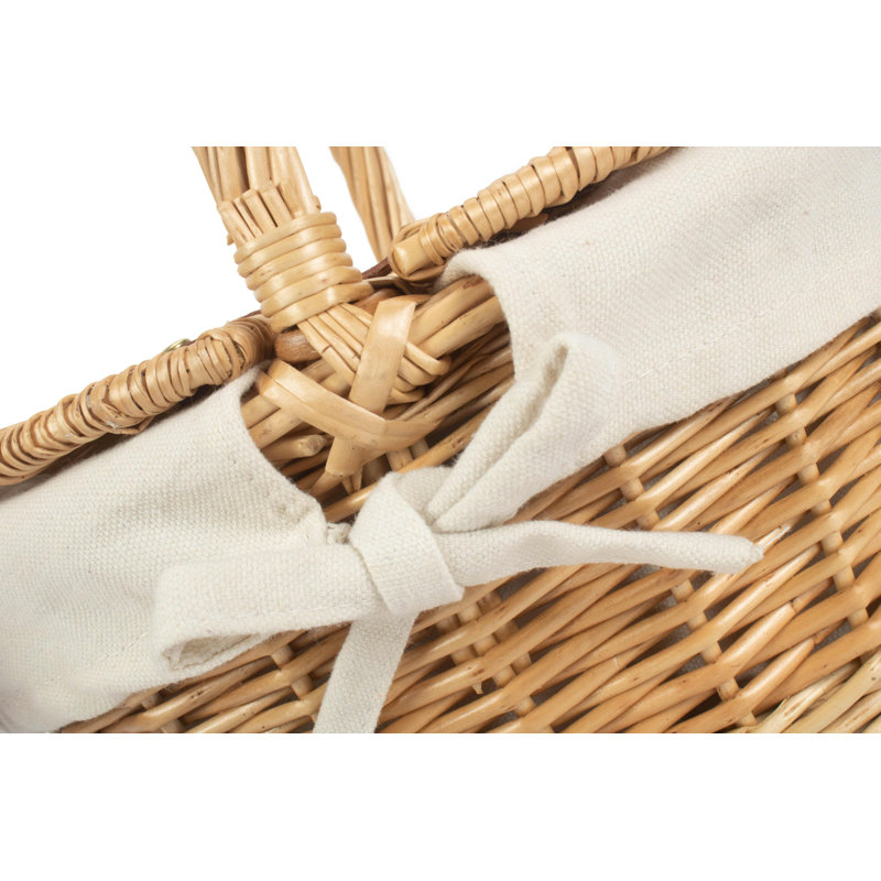 Wicker Child sized Lined Hamper, Buff/White