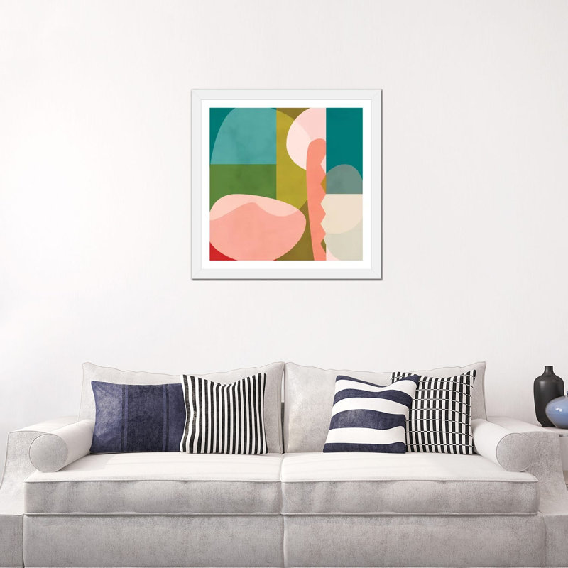 «Shapes Geometric Art Mid Century I» par Ana Rut Bré - impression d'art graphique, Blanc, Papier encadré blanc