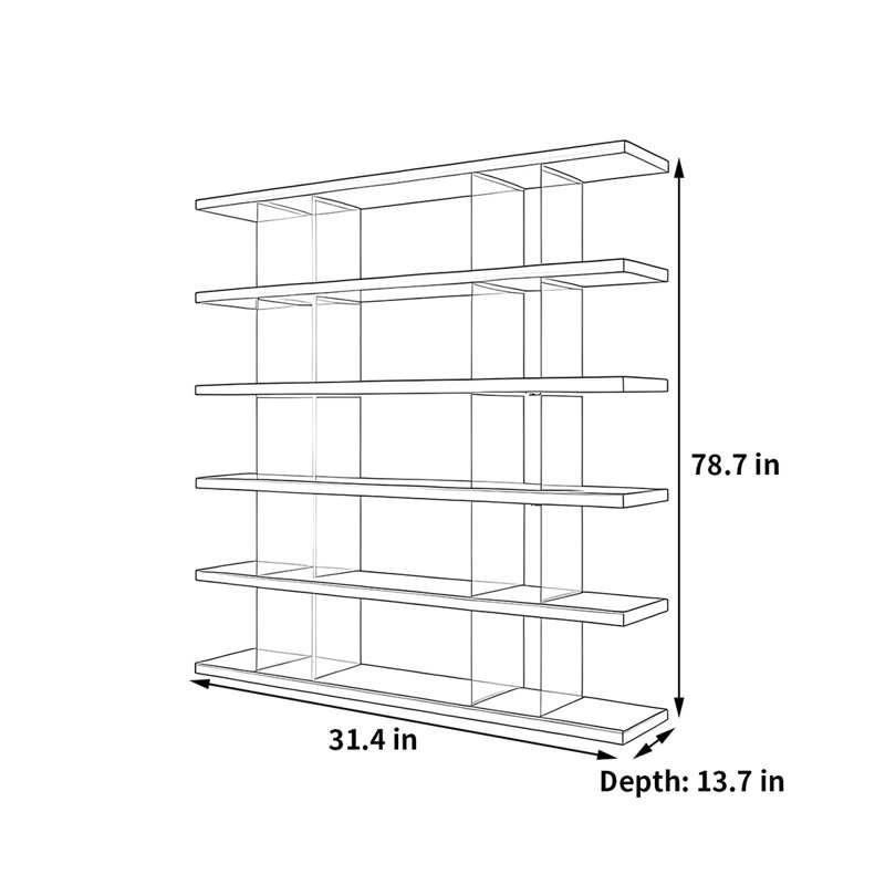 A bookcase with modern charm, 78.7"H x 31.4"W x 13.7"D