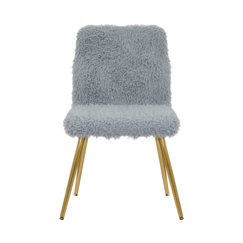 Plush Upholstered Dining Chair, Grey