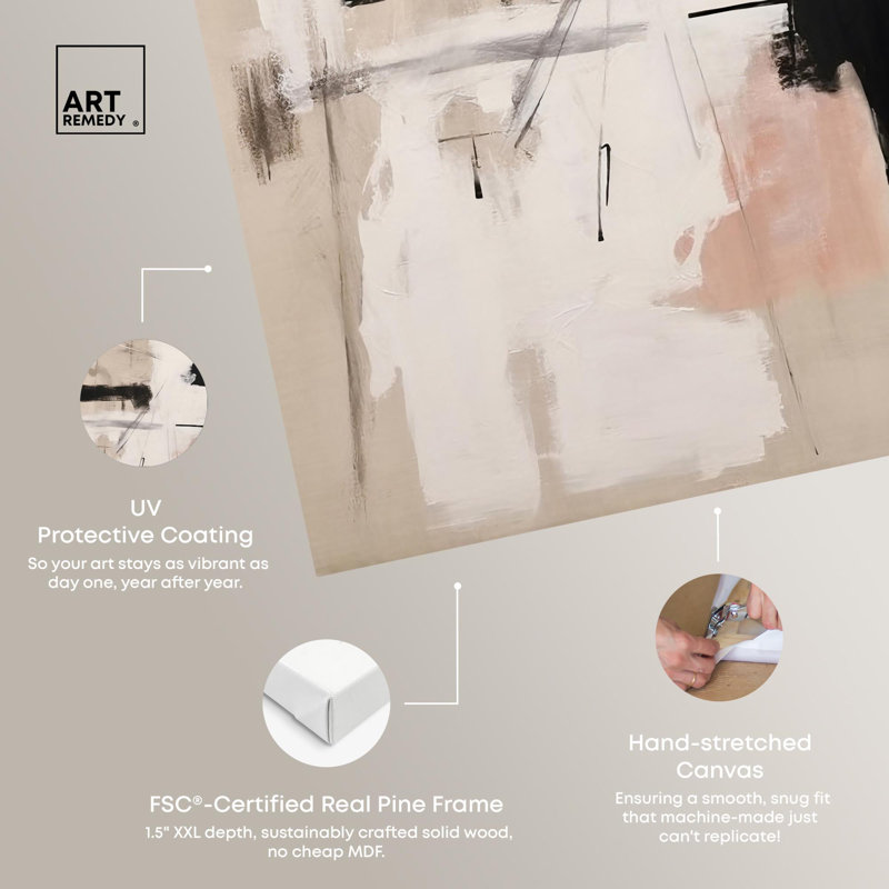 Strings of Love Canvas Muted Abstract Wall Art by Art Remedy, Wrapped Canvas, 45" H x 30" W