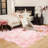 Daruis Faux Sheepskin Fur Shag Washable Rug in Soft Pink-1333978308