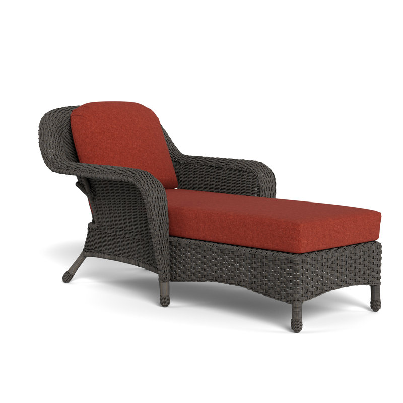 Sea Pines 63" Long Single Chaise Sunbrella with Cushions, Mojave, Rave Brick
