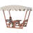 Waterproof Solid Wood Picnic Table with Removable Canopy for Outdoor Use