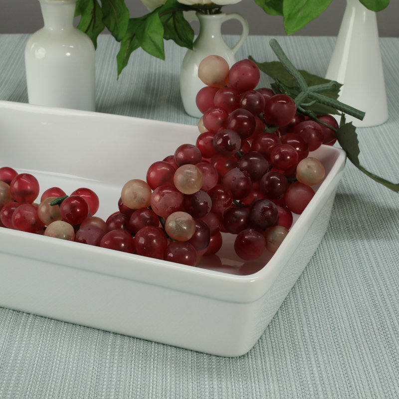 White 12-Inch Porcelain Rectangular Baking Dish