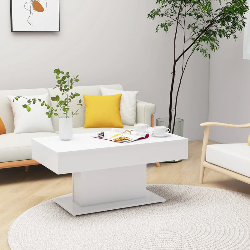 Coffee Table Engineered Wood Medium Durable Coffee Table, White