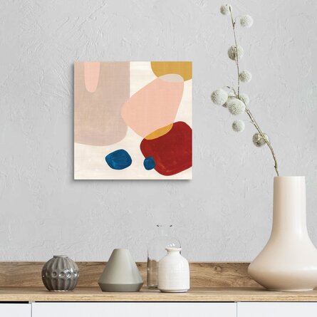 " Pink Pebbles III " by Eva Watts Painting Print on Canvas