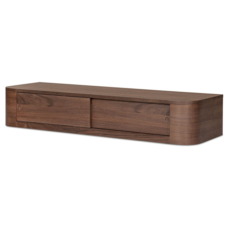 Console ronde noyer flottant, Brun