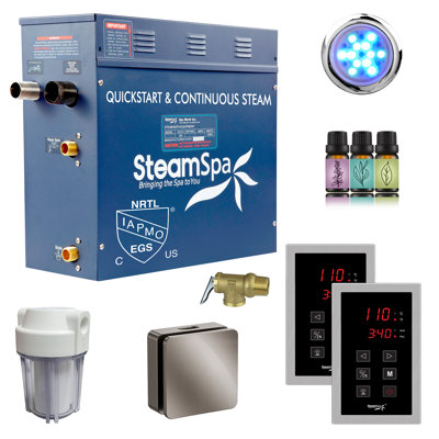 Royal Series 9KW Steam Bath Generator With Continuous Steam, Dual Easy Touch Control Pads, Filter