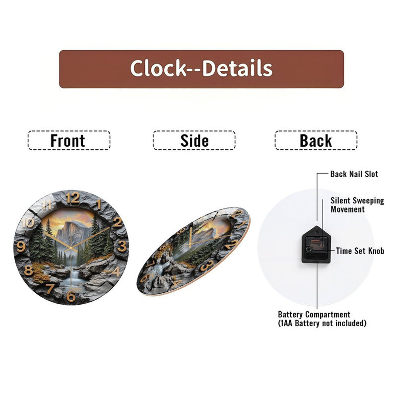 Horloge murale 12 po Yosemite