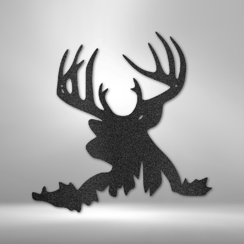 Tête de cerf en acier découpé au laser thermolaqué pour la maison et le bureau Décoration murale en métal Plusieurs tailles et couleurs