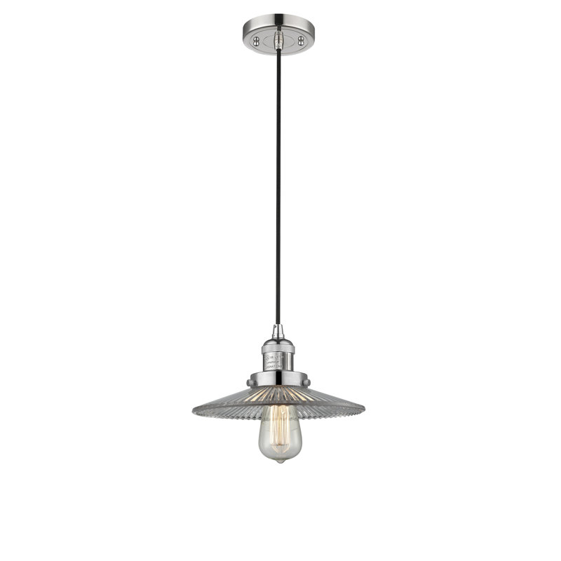 Luminaire suspendu conique 1 lumière Miramontes, Nickel poli