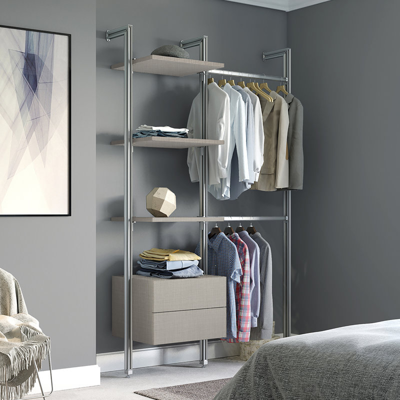 Relax 114cm - 189cm Closet System, Linen