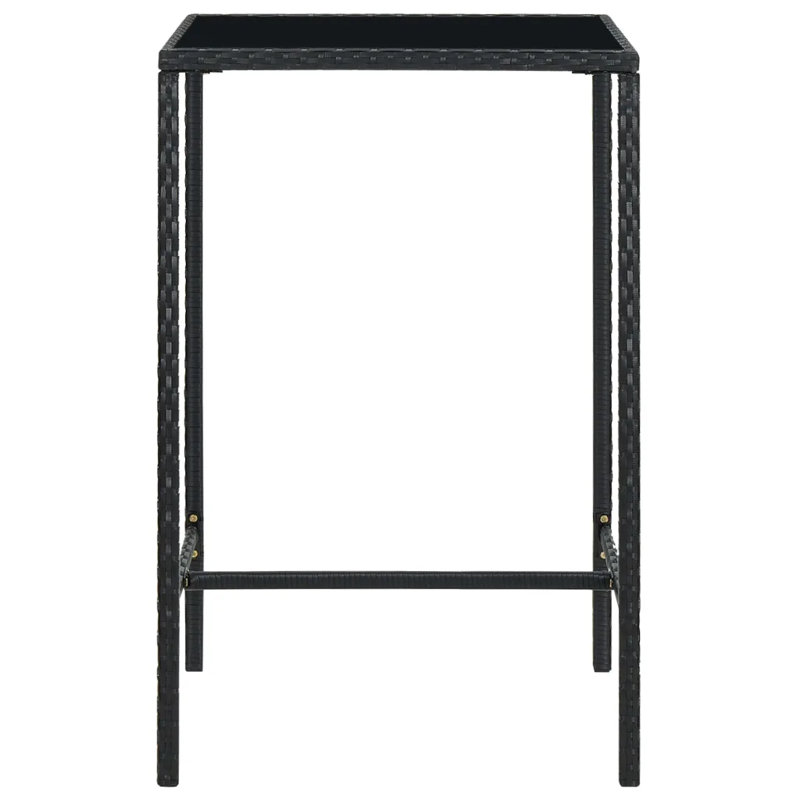 Garden Bar Set with Cushions, Black
