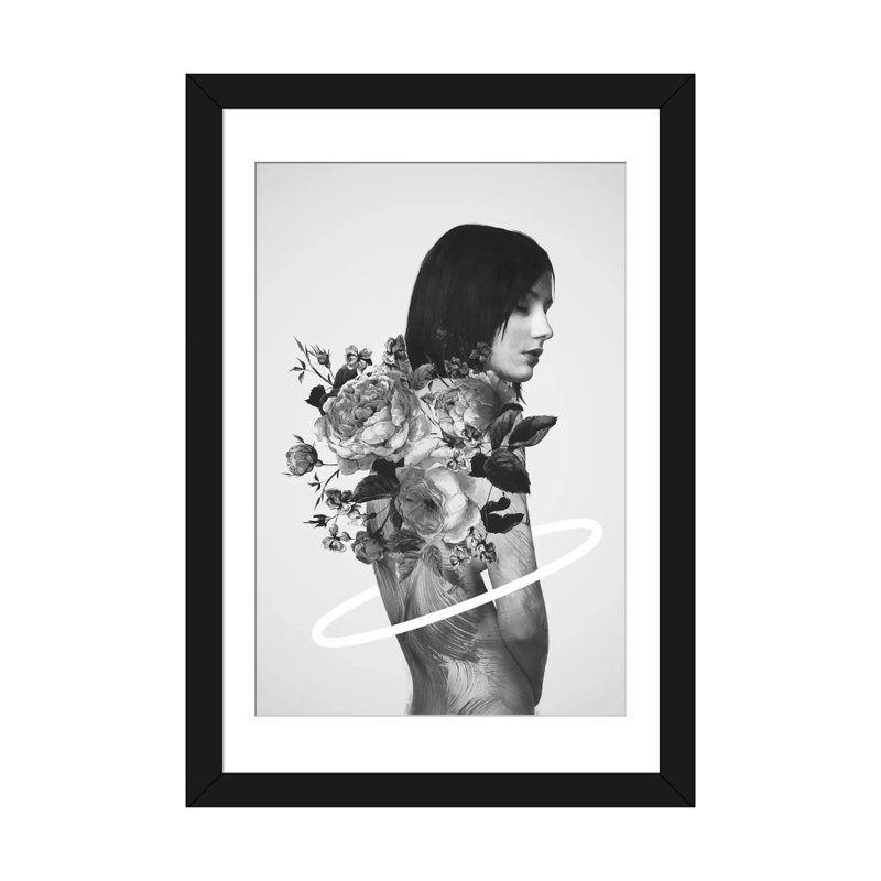 «Small Wishes», impression sur toile, H 24 po x l 16 po x P 1 po, Papier d'art encadré noir, Blanc