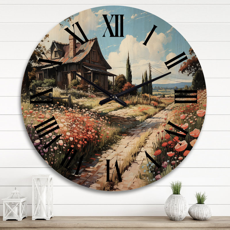 Horloge murale en bois campagne, Très grand