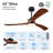 52" Modern Farmhouse Dimmable Ceiling Fan with LED Lights and Remote Control-972921557