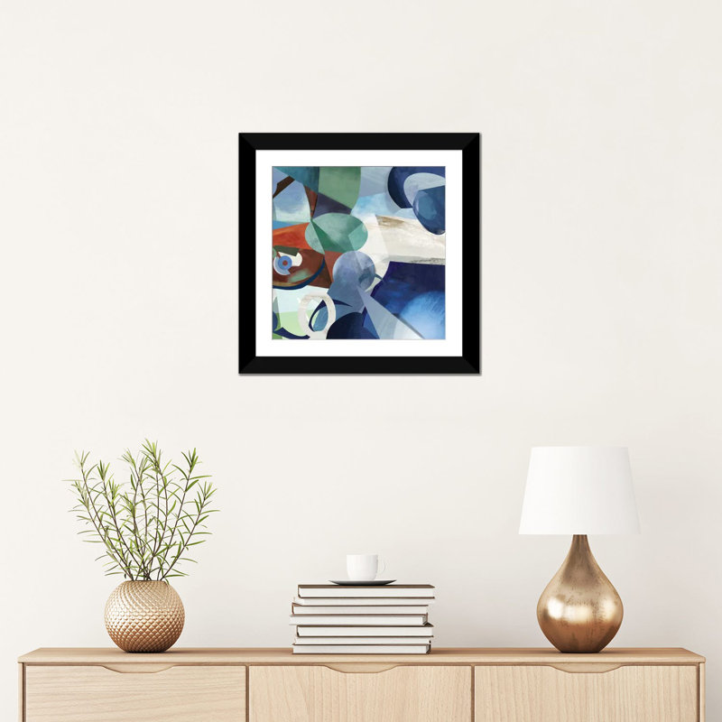 «Prism II», impression sur toile, Papier d'art encadré noir, Blanc, H 16 po x l 16 po x P 1 po