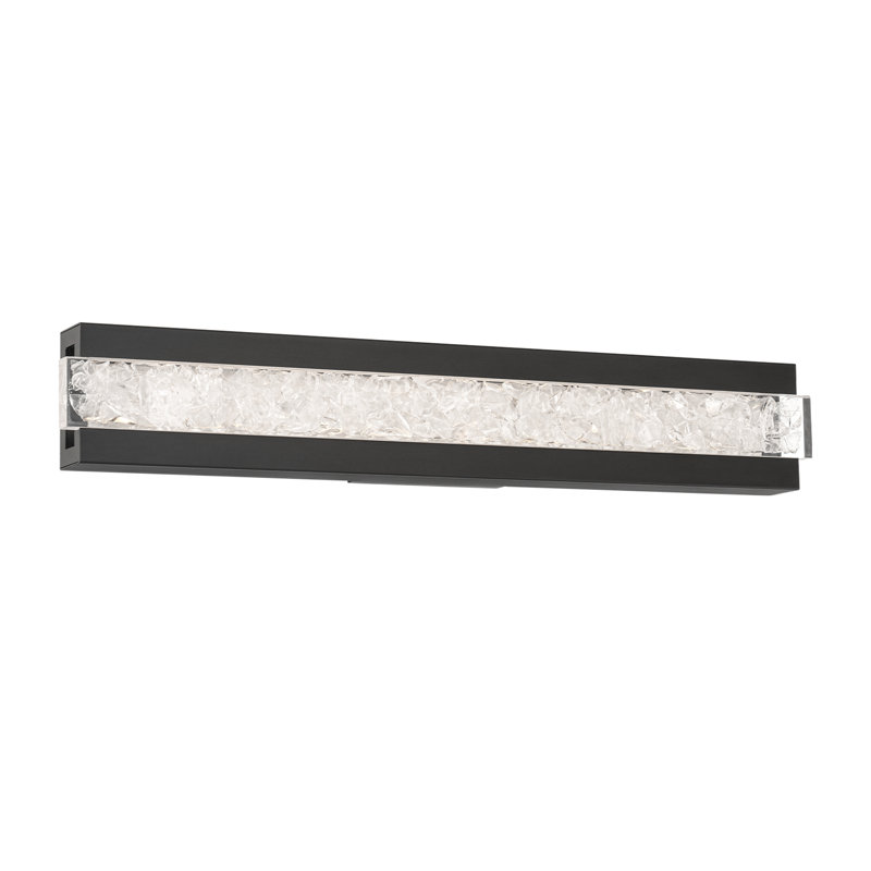 Applique murale pour salle de bain à DEL à intensité variable de 28 po avec cristal Posh, Noir
