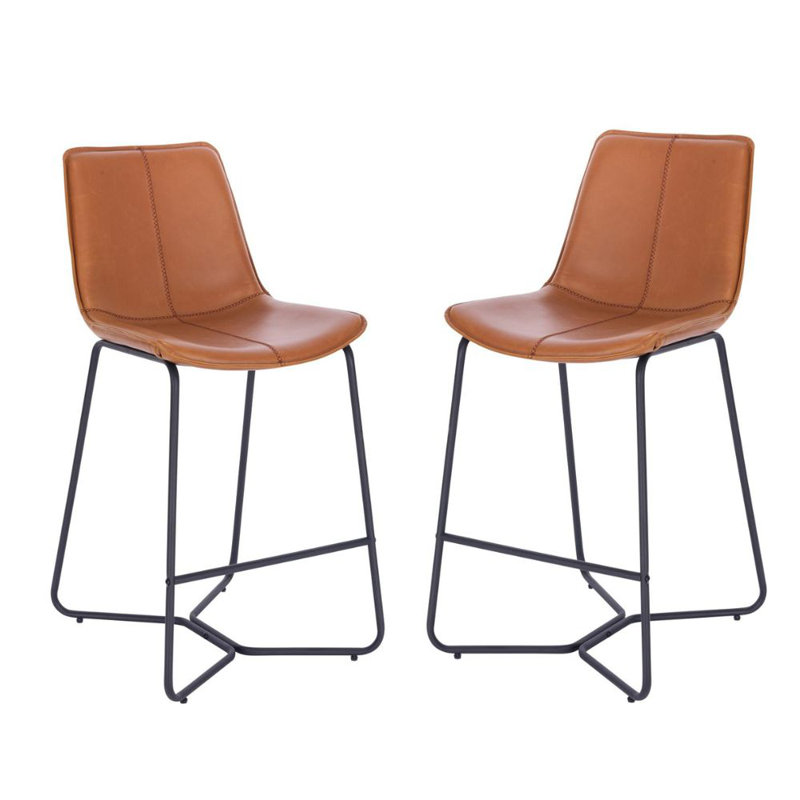 Mehetabel Upholstered Counter Stool with Metal Frame