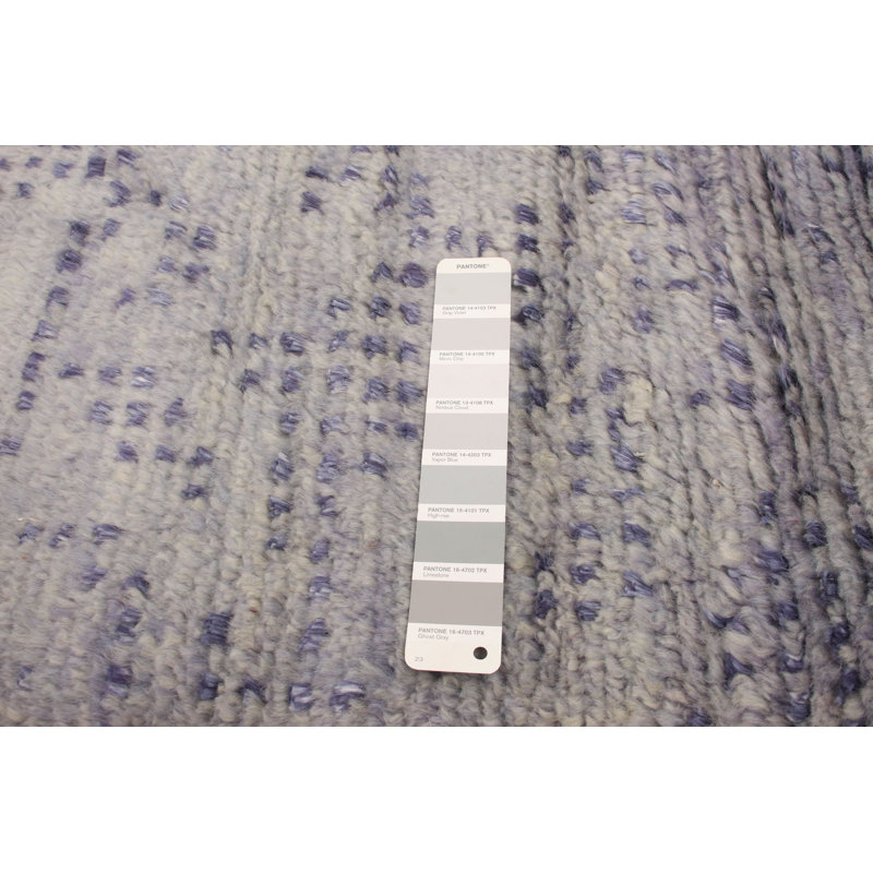 Tapis unique en laine noué à la main gris nouvel âge Indo marocain de 5 pi 3 po x 8 pi Grogan